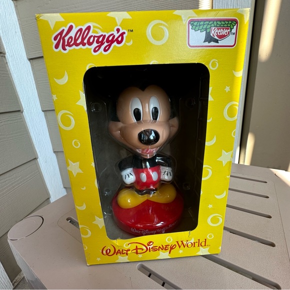Disney Other - Kellogg's Disney Mickey Mouse Figurine Bobble Head - Red and Yellow